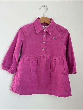 Vineyard Vines | Kids 100% Cotton Berry Pink Corduroy Polo Dress Like New Sz 2T